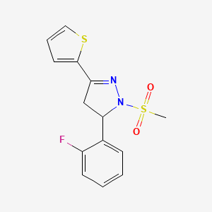 5-(2-fluorophenyl)-1-(methylsulfonyl)-3-(2-thienyl)-4,5-dihydro-1H-pyrazole