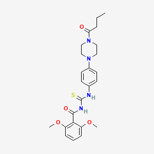 molecular formula C24H30N4O4S B4105698 N-({[4-(4-butyryl-1-piperazinyl)phenyl]amino}carbonothioyl)-2,6-dimethoxybenzamide 