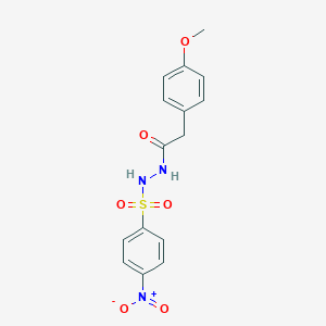 molecular formula C15H15N3O6S B410574 4-nitro-N'-[(4-methoxyphenyl)acetyl]benzenesulfonohydrazide 