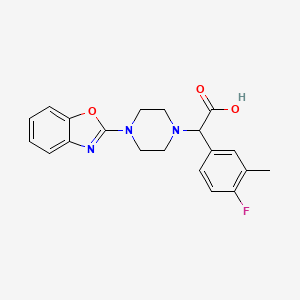 molecular formula C20H20FN3O3 B4105762 [4-(1,3-benzoxazol-2-yl)piperazin-1-yl](4-fluoro-3-methylphenyl)acetic acid 