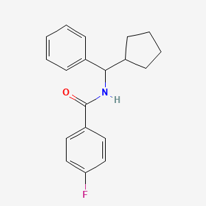 molecular formula C19H20FNO B4105776 N-[cyclopentyl(phenyl)methyl]-4-fluorobenzamide 