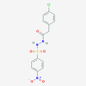 molecular formula C14H12ClN3O5S B410578 N'-[(4-chlorophenyl)acetyl]-4-nitrobenzenesulfonohydrazide 