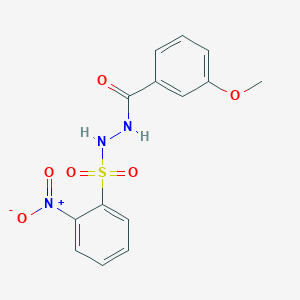 molecular formula C14H13N3O6S B410581 2-nitro-N'-(3-methoxybenzoyl)benzenesulfonohydrazide 
