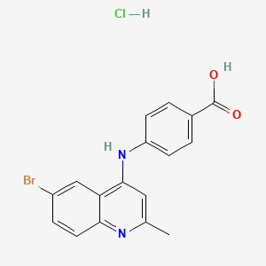 molecular formula C17H14BrClN2O2 B4105818 4-[(6-bromo-2-methyl-4-quinolinyl)amino]benzoic acid hydrochloride 