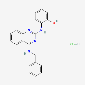 molecular formula C21H19ClN4O B4105841 2-{[4-(benzylamino)-2-quinazolinyl]amino}phenol hydrochloride 