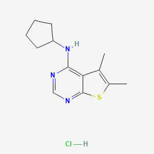molecular formula C13H18ClN3S B4105848 N-cyclopentyl-5,6-dimethylthieno[2,3-d]pyrimidin-4-amine hydrochloride 