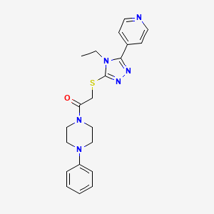 molecular formula C21H24N6OS B4105856 1-({[4-ethyl-5-(4-pyridinyl)-4H-1,2,4-triazol-3-yl]thio}acetyl)-4-phenylpiperazine 