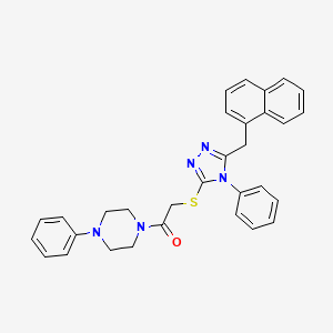 1-({[5-(1-naphthylmethyl)-4-phenyl-4H-1,2,4-triazol-3-yl]thio}acetyl)-4-phenylpiperazine