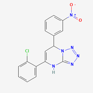 molecular formula C16H11ClN6O2 B4105881 5-(2-chlorophenyl)-7-(3-nitrophenyl)-4,7-dihydrotetrazolo[1,5-a]pyrimidine 
