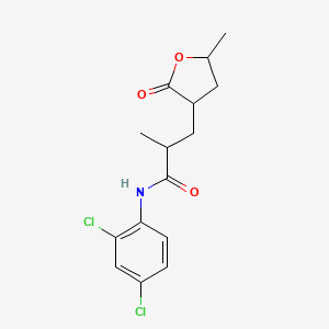 molecular formula C15H17Cl2NO3 B4105887 N-(2,4-dichlorophenyl)-2-methyl-3-(5-methyl-2-oxotetrahydro-3-furanyl)propanamide 