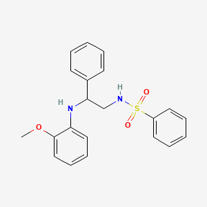 molecular formula C21H22N2O3S B4105899 N-{2-[(2-methoxyphenyl)amino]-2-phenylethyl}benzenesulfonamide 