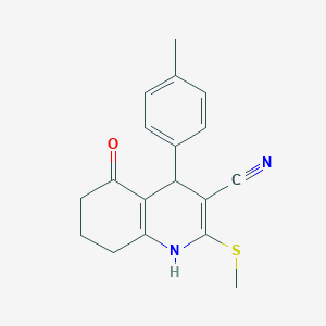 molecular formula C18H18N2OS B4105904 4-(4-methylphenyl)-2-(methylthio)-5-oxo-1,4,5,6,7,8-hexahydro-3-quinolinecarbonitrile 