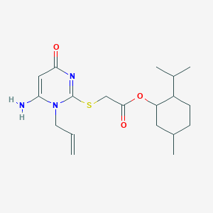 molecular formula C19H29N3O3S B4105913 2-isopropyl-5-methylcyclohexyl [(1-allyl-6-amino-4-oxo-1,4-dihydro-2-pyrimidinyl)thio]acetate 