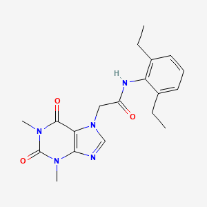 molecular formula C19H23N5O3 B4105923 N-(2,6-二乙基苯基)-2-(1,3-二甲基-2,6-二氧代-1,2,3,6-四氢-7H-嘌呤-7-基)乙酰胺 