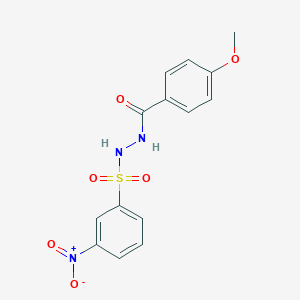 molecular formula C14H13N3O6S B410594 3-nitro-N'-(4-methoxybenzoyl)benzenesulfonohydrazide 
