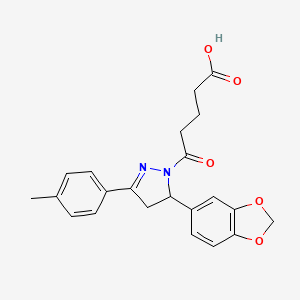 5-[5-(1,3-benzodioxol-5-yl)-3-(4-methylphenyl)-4,5-dihydro-1H-pyrazol-1-yl]-5-oxopentanoic acid