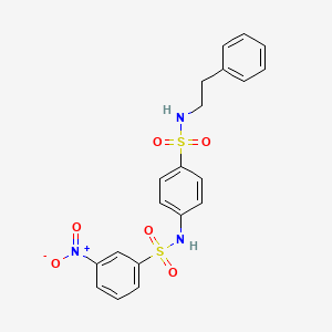 molecular formula C20H19N3O6S2 B4105990 3-nitro-N-(4-{[(2-phenylethyl)amino]sulfonyl}phenyl)benzenesulfonamide 