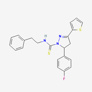 5-(4-fluorophenyl)-N-(2-phenylethyl)-3-(2-thienyl)-4,5-dihydro-1H-pyrazole-1-carbothioamide