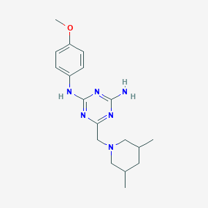 molecular formula C18H26N6O B4106006 6-[(3,5-dimethyl-1-piperidinyl)methyl]-N-(4-methoxyphenyl)-1,3,5-triazine-2,4-diamine 