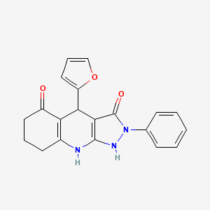 molecular formula C20H17N3O3 B4106019 4-(2-furyl)-3-hydroxy-2-phenyl-2,4,6,7,8,9-hexahydro-5H-pyrazolo[3,4-b]quinolin-5-one 