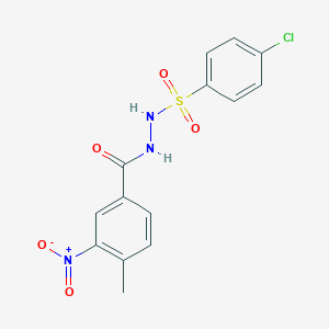 molecular formula C14H12ClN3O5S B410604 4-chloro-N'-{3-nitro-4-methylbenzoyl}benzenesulfonohydrazide 