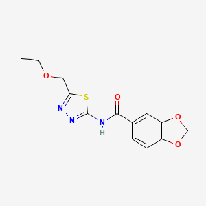 N-[5-(ethoxymethyl)-1,3,4-thiadiazol-2-yl]-1,3-benzodioxole-5-carboxamide