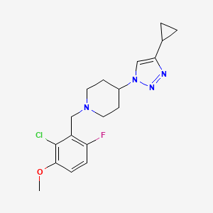 molecular formula C18H22ClFN4O B4106053 1-(2-chloro-6-fluoro-3-methoxybenzyl)-4-(4-cyclopropyl-1H-1,2,3-triazol-1-yl)piperidine 