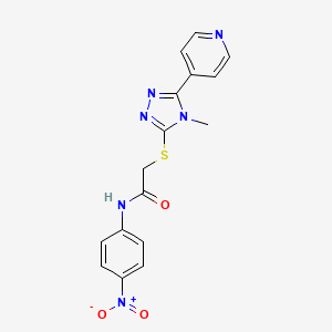 molecular formula C16H14N6O3S B4106069 2-{[4-methyl-5-(4-pyridinyl)-4H-1,2,4-triazol-3-yl]thio}-N-(4-nitrophenyl)acetamide 