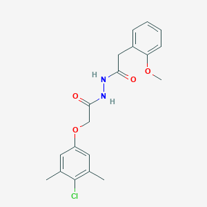 molecular formula C19H21ClN2O4 B410609 2-(4-chloro-3,5-dimethylphenoxy)-N'-[(2-methoxyphenyl)acetyl]acetohydrazide 