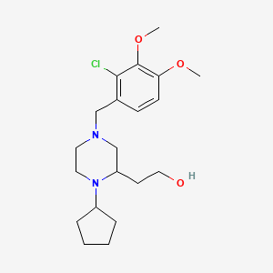 molecular formula C20H31ClN2O3 B4106092 2-[4-(2-chloro-3,4-dimethoxybenzyl)-1-cyclopentyl-2-piperazinyl]ethanol 