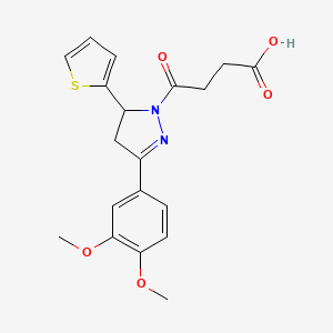 molecular formula C19H20N2O5S B4106100 4-[3-(3,4-dimethoxyphenyl)-5-(2-thienyl)-4,5-dihydro-1H-pyrazol-1-yl]-4-oxobutanoic acid 