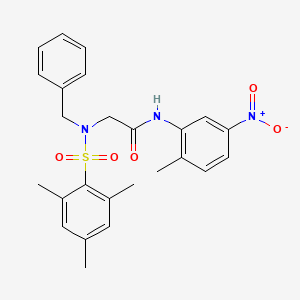 molecular formula C25H27N3O5S B4106110 N~2~-benzyl-N~2~-(mesitylsulfonyl)-N~1~-(2-methyl-5-nitrophenyl)glycinamide 