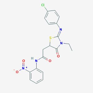 2-[2-(4-chlorophenyl)imino-3-ethyl-4-oxo-1,3-thiazolidin-5-yl]-N-(2-nitrophenyl)acetamide