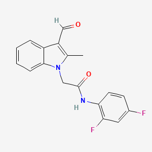N-(2,4-difluorophenyl)-2-(3-formyl-2-methyl-1H-indol-1-yl)acetamide