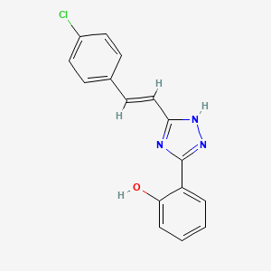 molecular formula C16H12ClN3O B4106157 2-{3-[2-(4-chlorophenyl)vinyl]-1H-1,2,4-triazol-5-yl}phenol 