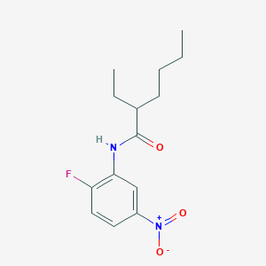 molecular formula C14H19FN2O3 B410616 2-ethyl-N-(2-fluoro-5-nitrophenyl)hexanamide 