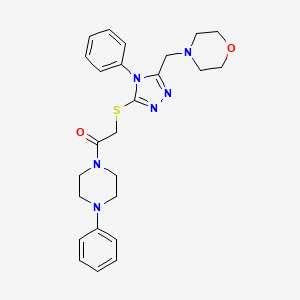molecular formula C25H30N6O2S B4106162 4-[(5-{[2-oxo-2-(4-phenyl-1-piperazinyl)ethyl]thio}-4-phenyl-4H-1,2,4-triazol-3-yl)methyl]morpholine 