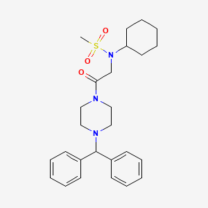 molecular formula C26H35N3O3S B4106169 N-cyclohexyl-N-{2-[4-(diphenylmethyl)-1-piperazinyl]-2-oxoethyl}methanesulfonamide 