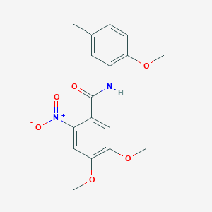 molecular formula C17H18N2O6 B410619 4,5-dimethoxy-N-(2-methoxy-5-methylphenyl)-2-nitrobenzamide CAS No. 332943-22-3