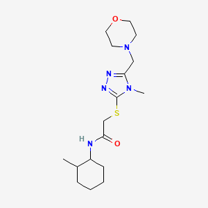 molecular formula C17H29N5O2S B4106200 N-(2-methylcyclohexyl)-2-{[4-methyl-5-(4-morpholinylmethyl)-4H-1,2,4-triazol-3-yl]thio}acetamide 