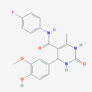 molecular formula C19H18FN3O4 B4106216 N-(4-fluorophenyl)-4-(4-hydroxy-3-methoxyphenyl)-6-methyl-2-oxo-1,2,3,4-tetrahydro-5-pyrimidinecarboxamide 