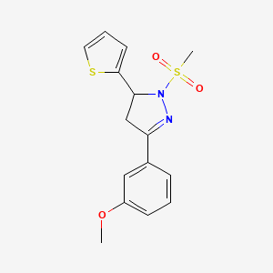 3-(3-methoxyphenyl)-1-(methylsulfonyl)-5-(2-thienyl)-4,5-dihydro-1H-pyrazole