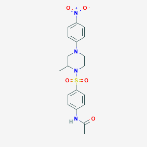 N-(4-{[2-methyl-4-(4-nitrophenyl)-1-piperazinyl]sulfonyl}phenyl)acetamide