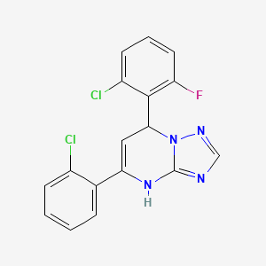 molecular formula C17H11Cl2FN4 B4106239 7-(2-chloro-6-fluorophenyl)-5-(2-chlorophenyl)-4,7-dihydro[1,2,4]triazolo[1,5-a]pyrimidine 