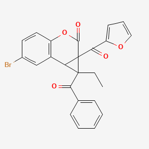 molecular formula C24H17BrO5 B4106245 1-benzoyl-6-bromo-1-ethyl-1a-(2-furoyl)-1a,7b-dihydrocyclopropa[c]chromen-2(1H)-one 