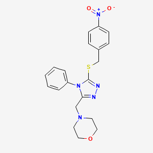 molecular formula C20H21N5O3S B4106248 4-({5-[(4-nitrobenzyl)thio]-4-phenyl-4H-1,2,4-triazol-3-yl}methyl)morpholine 