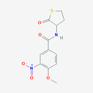 molecular formula C12H12N2O5S B410625 3-nitro-4-methoxy-N-(2-oxotetrahydro-3-thienyl)benzamide 