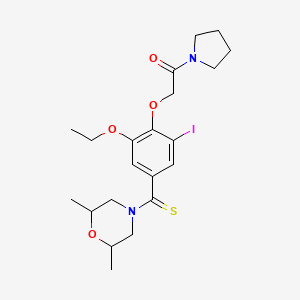 4-({3-ethoxy-5-iodo-4-[2-oxo-2-(1-pyrrolidinyl)ethoxy]phenyl}carbonothioyl)-2,6-dimethylmorpholine