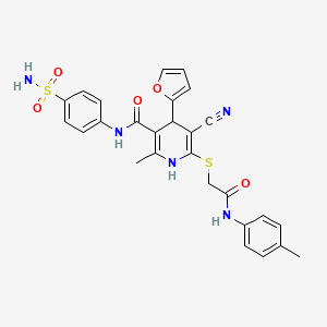 N-[4-(aminosulfonyl)phenyl]-5-cyano-4-(2-furyl)-2-methyl-6-({2-[(4-methylphenyl)amino]-2-oxoethyl}thio)-1,4-dihydro-3-pyridinecarboxamide