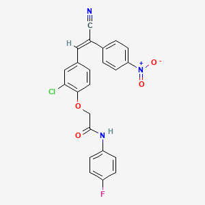 molecular formula C23H15ClFN3O4 B4106272 2-{2-chloro-4-[2-cyano-2-(4-nitrophenyl)vinyl]phenoxy}-N-(4-fluorophenyl)acetamide 